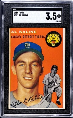 1954 Topps Baseball Al Kaline # 201 SGC 3.5 VG+ FREE SHIPPING! - Image 1 of 3