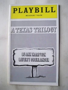 A TEXAS TRILOGY: LU ANN HAMPTON LAVERTY OBERLANDER Playbill OPENING NIGHT 1976 - Picture 1 of 4