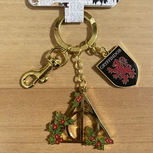 Loungefly Harry Potter GRYFFINDOR Keychain Bag Multi-Charm Gold Tone New - Picture 1 of 6