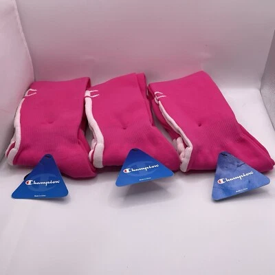 3 pares de calcetines altos de fútbol Champion rosa ropa deportiva Foto 1 de 4