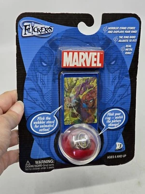 Marvel Flickers серии 1 #3 SPIDERMAN/MARY JANE кольцо и карта Wobbler стойка новый в упаковке - Изображение 1 из 4