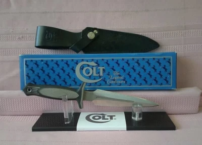 Raro 1995 Hecho en Estados Unidos Kit Rae Design Colt CT8 Negro Diamante Libertador Cuchillo de Lucha Foto 1 de 4