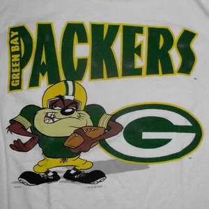 Vintage Green Bay Packers Taz Shirt Large Tazmanian Devil 90s CSA Looney Tunes - Bild 1 von 5