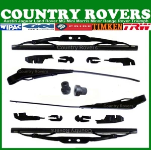 LAND ROVER SERIES 3 / 2A FRONT WINDSCREEN WIPER BLADES, ARMS & ADAPTORS FULL SET - Picture 1 of 7