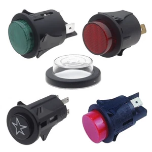 Maplin SP60 Push Button Switches 16mm or 25mm Cut Out Red, Green, Black - Bild 1 von 5