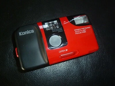 Rare Konica POP-SUPER Red 35mm film Camera Japan - Bild 1 von 4