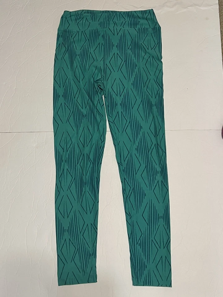 Женские леггинсы Lularoe один размер зеленый геометрический дизайн - Изображение 1 из 4
