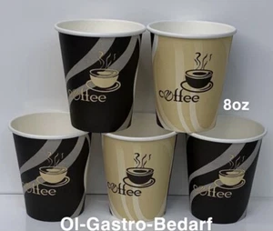 300 Top Hartpapier 200 ml Coffee to go Becher Pappbecher Kaffeebecher TOP - Bild 1 von 3