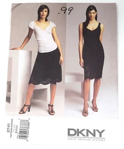 Vintage Vogue DKNY 2741 Sewing Pattern Dress, Top and Skirt 6 - 10 Uncut FF - Picture 1 of 7