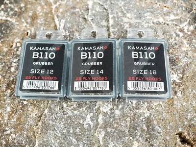 GANCHOS DE GOMA KAMASAN B110 - GANCHOS PARA ATAR TRUCHA MOSCA - 25 por paquete Foto 1 de 2