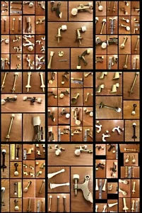 Lot 63 DOOR STOPPERS Hinge Pin Wall Door Floor Mount Ceramic Brass Rubber Tip - Picture 1 of 11