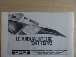 11/1974 PUB TRT RADIOALTIMETER RADIOALTIMETER AHV-5 FLUGZEUG PAPIER FRANZÖSISCH ANZEIGE - Bild 1 von 1