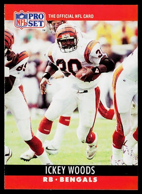 Ickey Woods, 1990 Pro Set, #66, Cincinnati Bengals, - Image 1 of 2