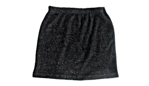 VTG Morbid THREADS "Fuzzy" Sparkly Black Pull-On Mini Skirt Size SMALL - Picture 1 of 3
