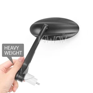 Bar end mirrors heavy weight ULTRA black 1" hollow bar ID 17-24mm fits Victory - Picture 1 of 9