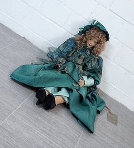 edle Milles Seidentuch Keramik Marionette Dekomarionette Handarbeit 80er Jahre - Bild 1 von 11