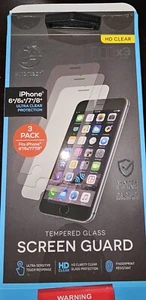Smartech iPhone 6/6s/7/8 Tempered Glass Screen Guard HD Clear 2Pk New - Picture 1 of 1