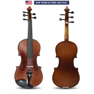 Neu 5-saitige akustische Violine Fichtendecke Ebenholz Beschlag mit Stimmgeräten Ahornboden - Bild 1 von 5