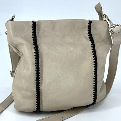 Co-Lab Leather Shoulder Bag Tan Whipstich Christopher.Kon Purse Handbag Beige - Image 1 of 4