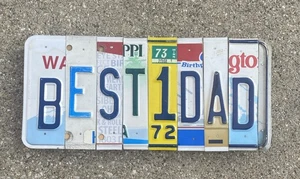 BEST 1 DAD CUSTOM LICENSE PLATE ART GARAGE SIGN MANCAVE BARN - Picture 1 of 9