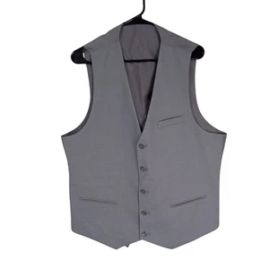 Suit Vest Mens Light Gray 44R 38W Adjustable Back Buckle 5-Button Front - Picture 1 of 9