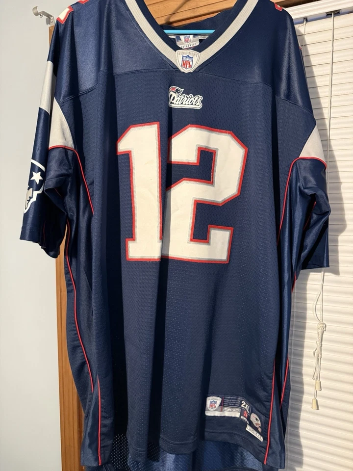 Camiseta Tom Brady New England Patriots para hombre 2XL +2 longitud usada Foto 1 de 3