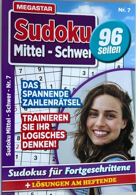 Sudoku DIN-A5 mittel schwer für Fortgeschrittene Rätselheft 96 Seiten - Bild 1 von 2