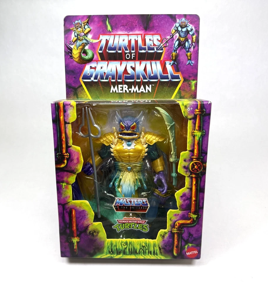 Figura de acción Mer-Man MOTU x TMNT Turtles Of Grayskull nueva en caja sellada Mattel Foto 1 de 2
