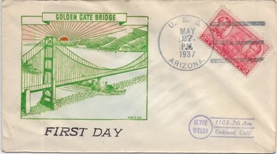 1937 USS Arizona BB-39, 1st Day Golden gate Bridge to Oakland, Ca (N9969) - Image 1 of 2