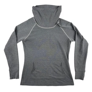 Kuhl Sweater Womens 17S Gray Mock Neck Long Sleeve Thumbholes Pullover Pocket - Picture 1 of 11