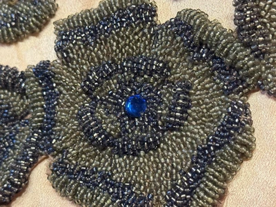 Antique Victorian Beaded Applique Trim - Image 1 of 4