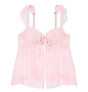 Victoria's Secret Dream Angels - L Pink Wicked Fly-Away Bra Top - Large Babydoll - Picture 1 of 3