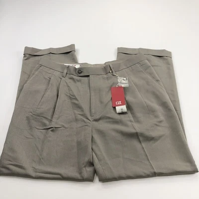 Pantalones chinos Cutter & Buck NUEVOS 36 x 30 (se adapta a 38W 30L) poliéster beige Foto 1 de 4