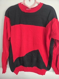 True Vintage 70s Geometric Sweater Crewneck Star Trek Next Gen Xl Picard Shirt - Picture 1 of 7
