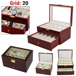 Vetrina orologio pelle 20 griglie nuova collezione gioielli portaoggetti scatola UK - Foto 1 di 1