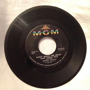 MGM Connie Francis 45rpm - Don't Break the Heart That Loves You/Drop It Joe - Picture 1 of 2