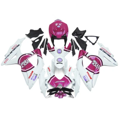 Fairing Kit Fit for GSXR 600 750 2008-2010 Motorcycle Parts Cowling Pink White - Image 1 of 4