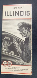1947 Illinois road map Flying A oil gas Tydol - Picture 1 of 4