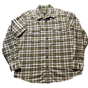 Eddie Bauer Sport Shop Flannel Green Tartan Plaid Long Sleeve Men’s Large Casual - Picture 1 of 12