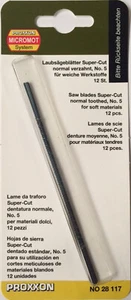 Proxxon 28117 Super-Cut scroll saw blades, 17 tpi - 130mm x 1.2mm x 0.4mm - 12pk - Picture 1 of 1
