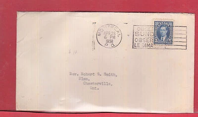 Double weight 3c + 2c Mufti 5 cent single use 1938 Canada cover - Image 1 of 2