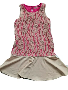 Ted Baker Mädchen Kleid Rosa Ärmellos Spitze Blumen Größe 8 - Bild 1 von 9