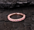 Pink Sapphire Ring,925 Silver Ring,Wedding Stacking Band,