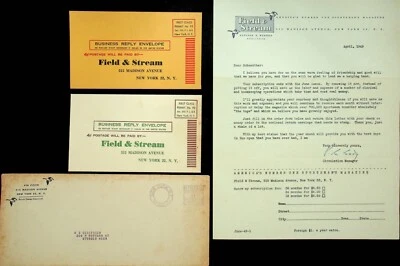 Revista Field & Stream 1949 publicidad, carta de renovación y tarjeta de devolución-E11-G-1 Foto 1 de 4