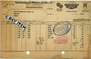1947 AKRON OHIO Invoice PFLUEGER FISHING TACKLE Enterprise Manufacturing FISH - Bild 1 von 1