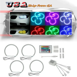 4 faros multicolores LED RGBW ojos de ángel para BMW E38 E39 E46 3 5 Serie 7 - Imagen 1 de 12