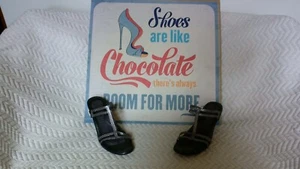 NAOT Loop Silver Leather Python Print Heel Sandals Women's Sz 42 11.5 NICE $160 - Picture 1 of 8