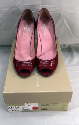 Zapatos para mujer Sergio Rossi anguila punta abierta tacón alto rojos Euro 38 Stiletto Foto 1 de 4