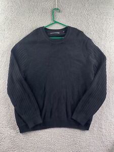 Mens Sean John Black Long Sleeve Crew Neck Knit Sweater Size 3XL