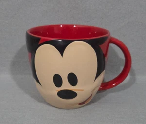 Mouse Ware Mickey Mouse 3D Face Stoneware Red Mug Disney Parks Cup - Picture 1 of 7